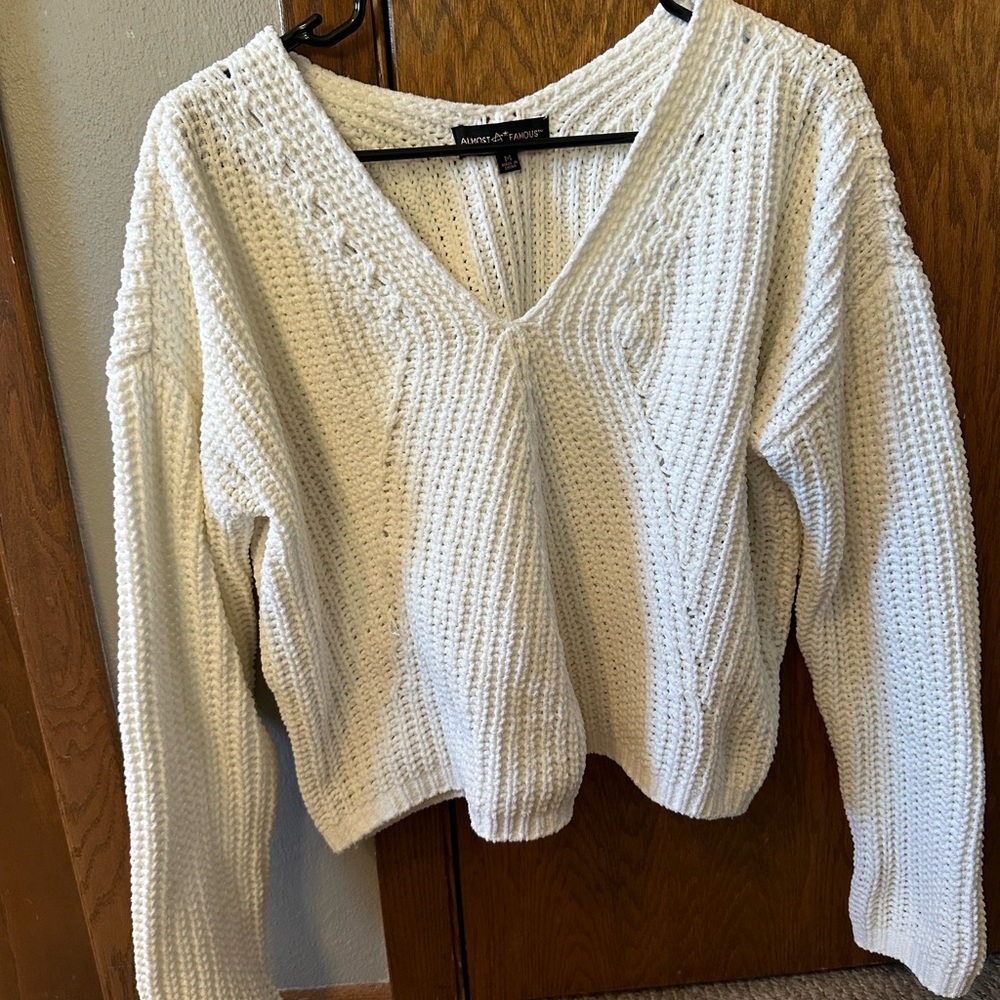 White Cropped Sweater